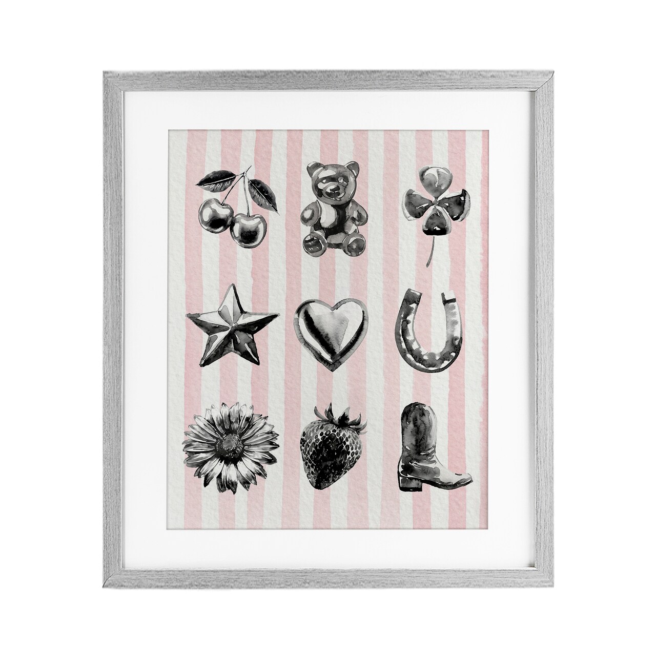 Stupell Industries Glam Western on Stripes Framed Print Under Glass, design by Lil' Rue